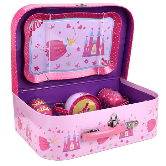 18-Piece Fairy Tale Metal Tea Set with Carry Case-Toy-AfiLiMa Essentials