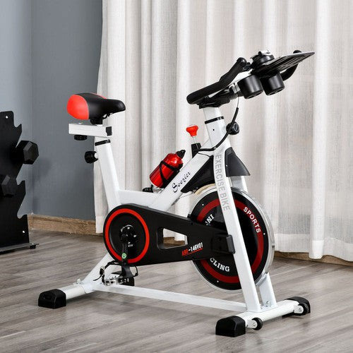 8kg Flywheel Exercise Bike w/ Adjustable Height/Resistance LCD Monitor-Exercise Bike-HOMCOM-AfiLiMa Essentials