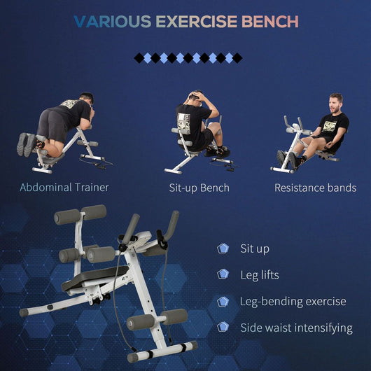 Abdominal Trainer Core Workout Exercise Foldable Adjustable Steel Frame-Exercise Machine-HOMCOM-AfiLiMa Essentials