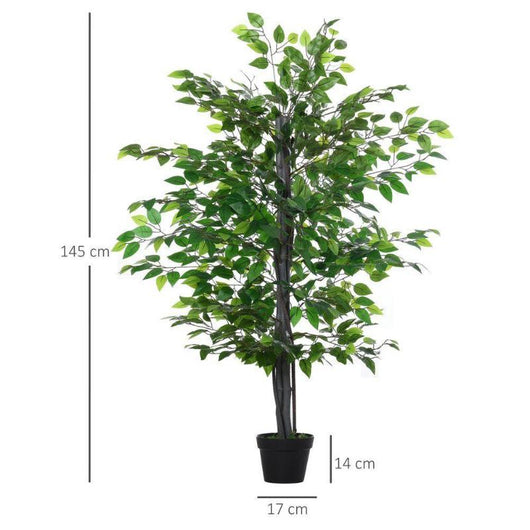 Artificial Banyan Plant Faux Decorative Tree Cement Pot-Decor-AfiLiMa Essentials