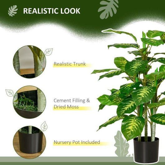 Artificial Evergreen Tree Fake Decorative Plant in Nursery Pot, 95cm-Artificial Plant-AfiLiMa Essentials