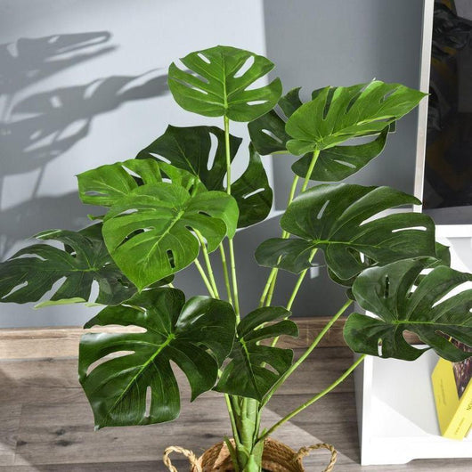 Artificial Monstera Tree 13 Leaves & Nursery Pot, 85cm Tall-Artificial Plant-AfiLiMa Essentials