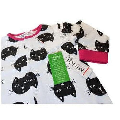 Baby Girls Minoti Kitten Cat Print Sleepsuit Cotton Romper-Sleepsuit-AfiLiMa Essentials