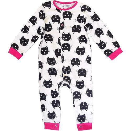 Baby Girls Minoti Kitten Cat Print Sleepsuit Cotton Romper-Sleepsuit-AfiLiMa Essentials