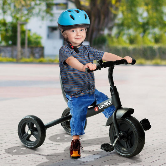 Baby Kids Children Toddler Tricycle Ride on Trike W/ 3 Wheels Black HOMCOM-AfiLiMa Essentials