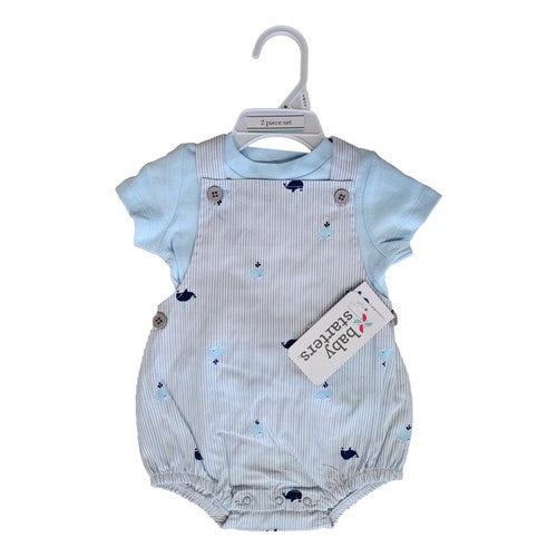 Baby Starters Romper & Vest 2 Piece Baby Clothes with Whale Design-Clothing Set-Baby Starters-AfiLiMa Essentials