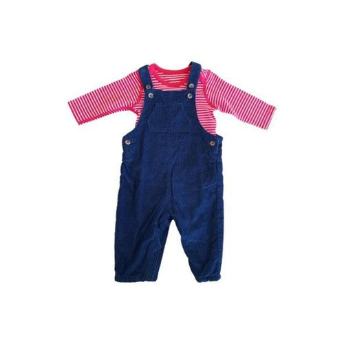 Baby and Toddler Unisex 2 Piece Corduroy Dungaree Outfit