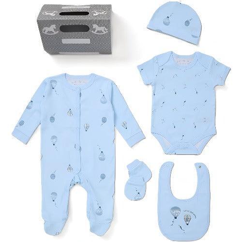 Balloon Pattern 6 Piece Mesh Bag Baby Boy Sleepsuit Gift Set-Sleepsuit Gift Set-AfiLiMa Essentials