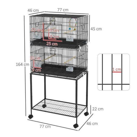 Bird Cage on Wheels with Stand, for Canaries-Bird Cage-AfiLiMa Essentials