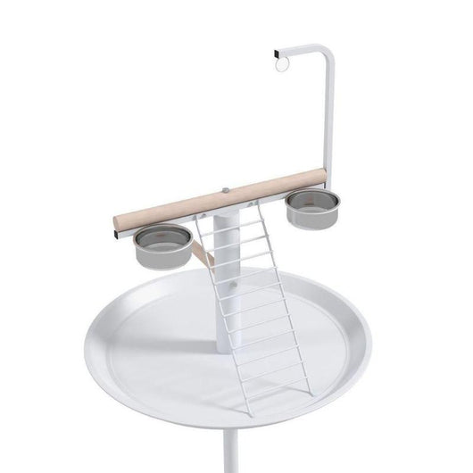 Bird Table with Wheels, Perches, Stainless Steel Bowls, and Round Tray-Bird Table-AfiLiMa Essentials