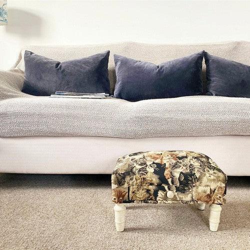 Cat Fabric Footstool with Drawer-Footstool-AfiLiMa Essentials