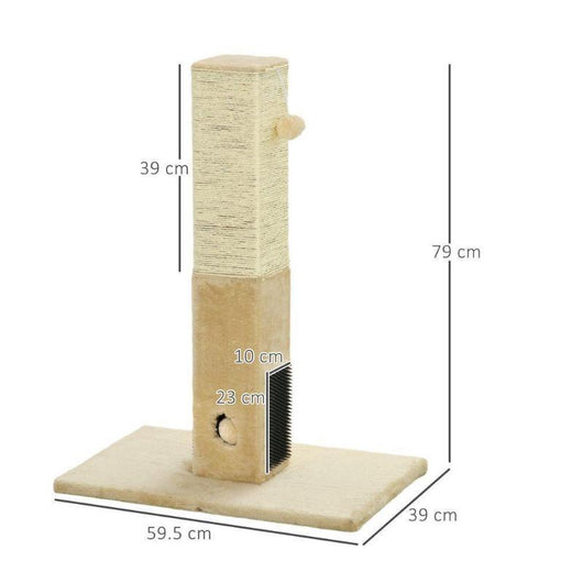 Cat Scratching Post with Carpet Base and Hanging Toy-Cat Tree-AfiLiMa Essentials