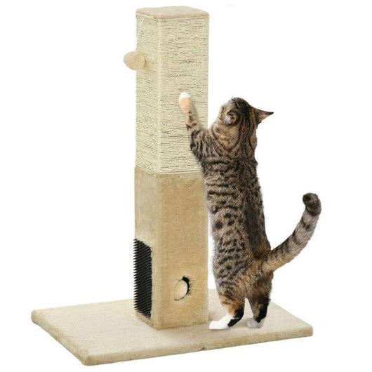 Cat Scratching Post with Carpet Base and Hanging Toy-Cat Tree-AfiLiMa Essentials