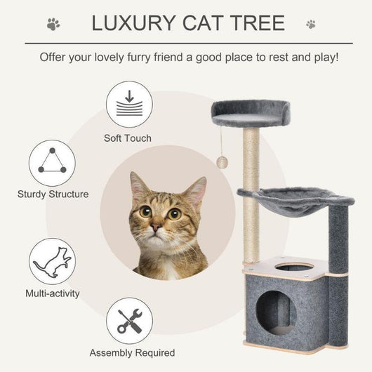 Cat Tree Tower Activity Centre with Sisal Scratching Posts-Cat Tree-AfiLiMa Essentials