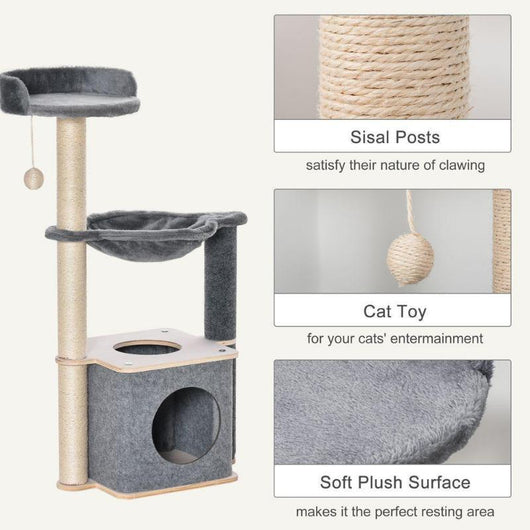 Cat Tree Tower Activity Centre with Sisal Scratching Posts-Cat Tree-AfiLiMa Essentials