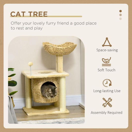 Cat Tree with Sisal Posts, Cosy House, Bed & Washable Cushions-Cat Tree-AfiLiMa Essentials