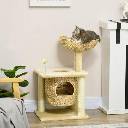 Cat Tree with Sisal Posts, Cosy House, Bed & Washable Cushions-Cat Tree-AfiLiMa Essentials