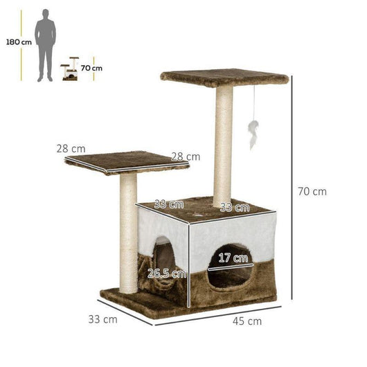 Cat Tree with Sisal Posts, Cosy House, Perches & Toy Mouse-Cat Tree-AfiLiMa Essentials