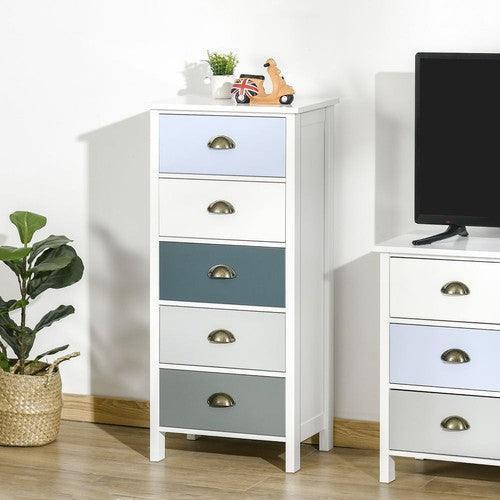 Chest of Drawers, 5-Drawer Dresser with Metal Handle-Chest Of Drawers-AfiLiMa Essentials