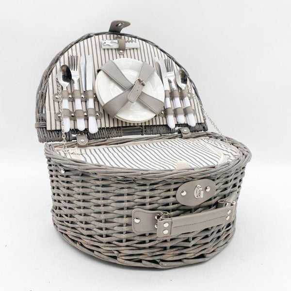 Classic Outdoor Picnic Basket with Utensils-Picnic Basket-AfiLiMa Essentials