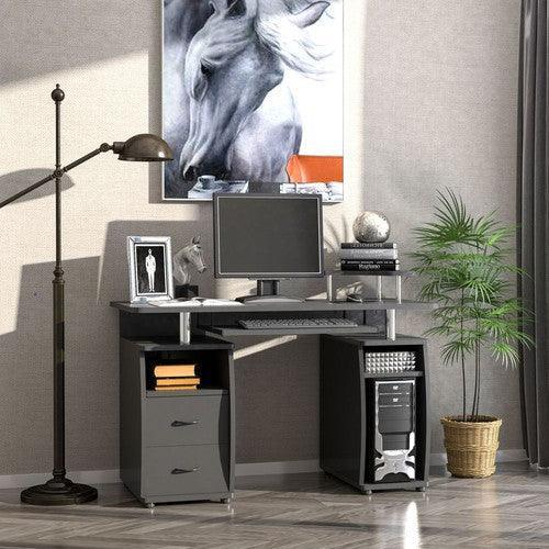 Computer Desk with Keyboard Tray Drawer-Computer Desk-AfiLiMa Essentials