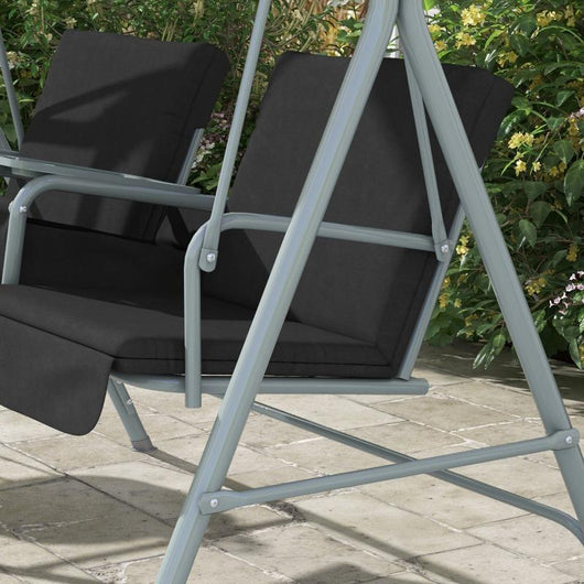 Covered Patio Swing with Pivot Table & Storage Console-Swing Chair-AfiLiMa Essentials