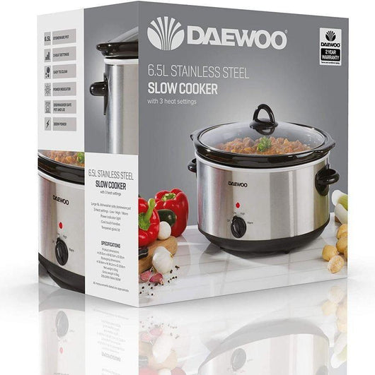 Daewoo 6.5L Slow Cooker Stainless Steel-Slow Cooker-AfiLiMa Essentials