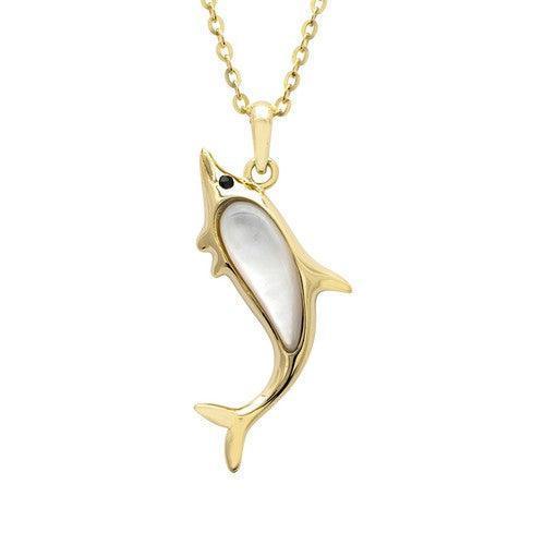 Dolphin Pearl Pendant Necklace-Jewellery & Accessories - Necklaces & Pendants - Chain Necklaces-AfiLiMa Essentials