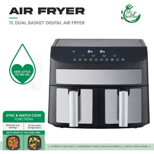 Domestic King 7L Digital Dual Basket 2400W Air Fryer-Air Fryer-DK-AfiLiMa Essentials