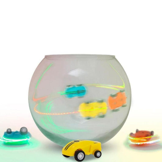 Doodle Mini Car Spinner with Flashing Lights, Blue-Mini Car Toy-AfiLiMa Essentials