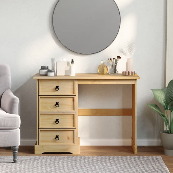 Dressing Table Corona 104x47x75 cm Solid Wood Pine-Dressing Table-vidaXL-AfiLiMa Essentials