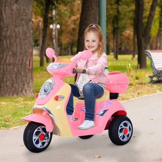 Electric Ride on Toy Car Kids Motorbike Children Battery Tricycle Pink-Electric Tricycle Toy-HOMCOM-AfiLiMa Essentials