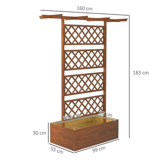 Elevated Garden Bed with Wooden Trellis for Climbing Planter-Garden Planters-AfiLiMa Essentials