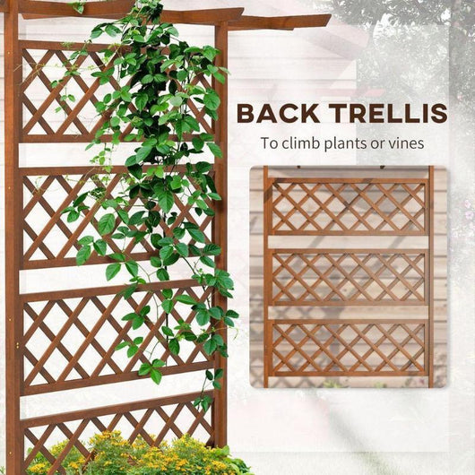 Elevated Garden Bed with Wooden Trellis for Climbing Planter-Garden Planters-AfiLiMa Essentials