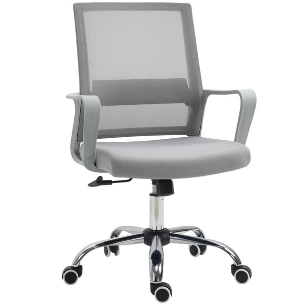 Ergonomic Office Chair Adjustable Height with Swivel Wheels Grey-Office Chair-Vinsetto-AfiLiMa Essentials