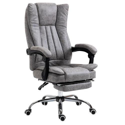 Executive Office Chair with Arm, Footrest, Grey-Office Chairs-Vinsetto-AfiLiMa Essentials