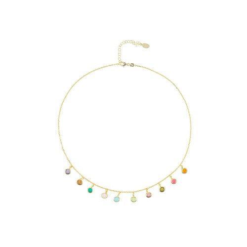 Florence Multi Coloured Gemstone Necklace-Jewellery & Accessories - Necklaces & Pendants-AfiLiMa Essentials