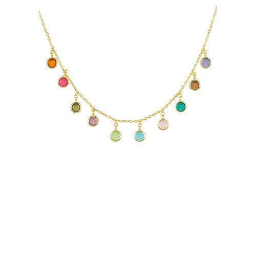 Florence Multi Coloured Gemstone Necklace-Jewellery & Accessories - Necklaces & Pendants-AfiLiMa Essentials