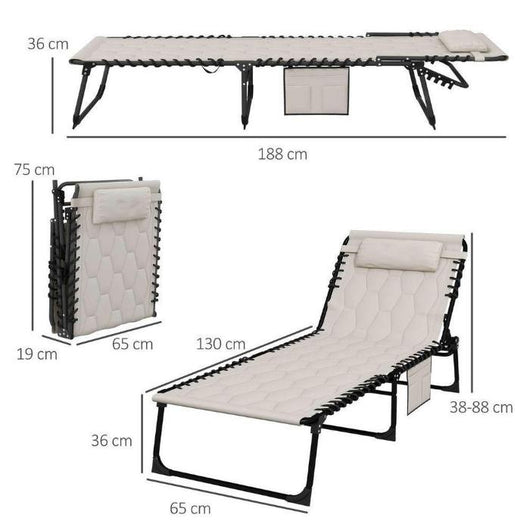 Foldable Sun Lounger Reclining Back-Sun Lounge-AfiLiMa Essentials