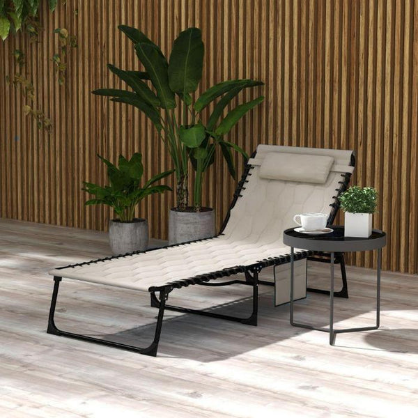 Foldable Sun Lounger Reclining Back-Sun Lounge-AfiLiMa Essentials