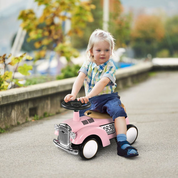 Foot To Floor Slider with Steering Wheel for 12-36 Months Pink-Toy-AIYAPLAY-AfiLiMa Essentials