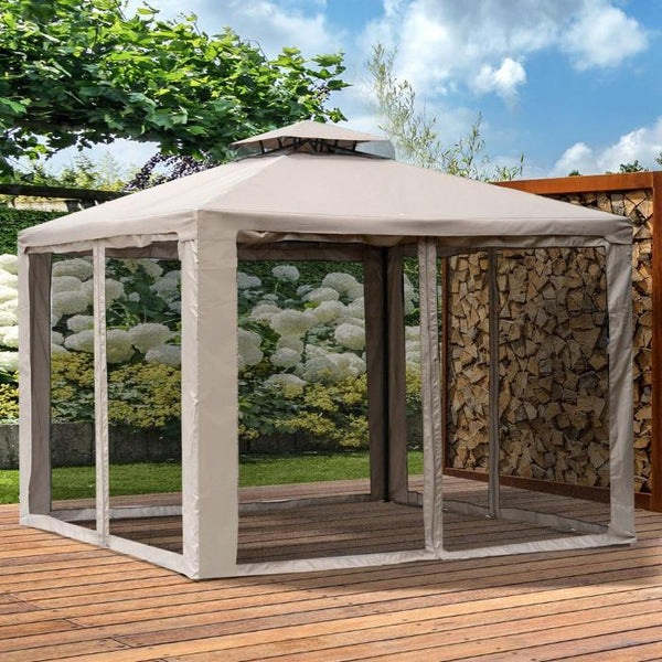 Gazebo with a two-tier roof, designed for marquee events and outdoor celebrations.-Outsunny-AfiLiMa Essentials