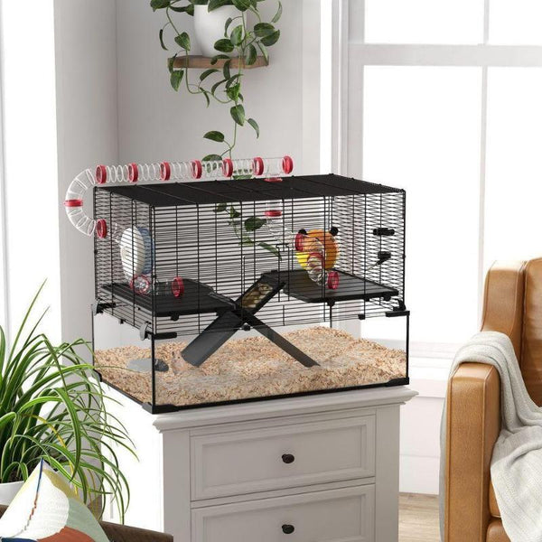 Hamster Cage with Tunnels, Tubes, Ramps, Platforms, Hut-Hamster Cage-AfiLiMa Essentials