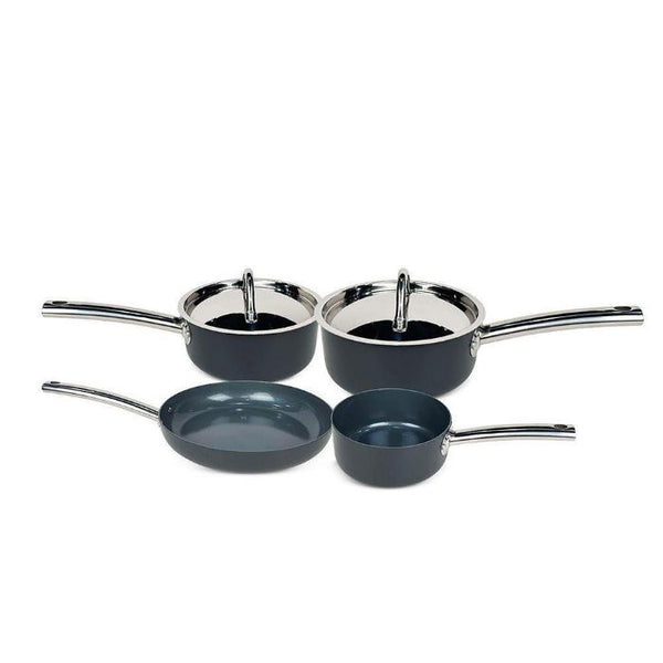 Hard Anodised 4-Piece Pan Starter Set-Cookware Set-AfiLiMa Essentials