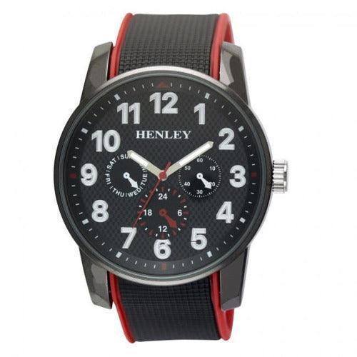 Henley Men's Black Dial Red & Black Watch-Watches-AfiLiMa Essentials