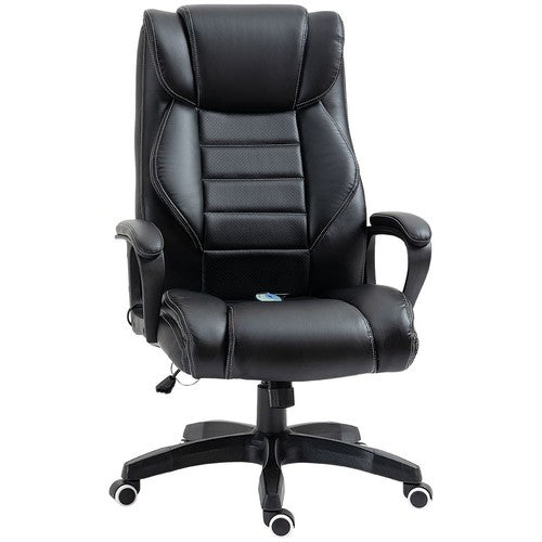 High Back 6 Points Vibration Massage Executive Office Chair, Black-Office Chair-Vinsetto-AfiLiMa Essentials