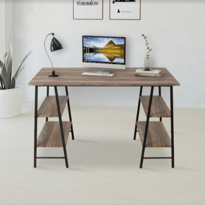 Home Office Desk with Both Side Shelf-Computer Desk-AfiLiMa Essentials