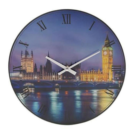 Hometime Glass Wall Clock 30cm House of Parliament Design-Clock-AfiLiMa Essentials