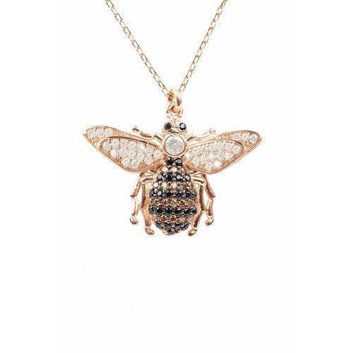 Honey Bee Pendant Necklace Rose gold-Jewellery-AfiLiMa Essentials