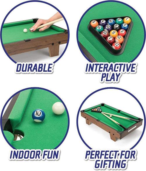 Indoor Tabletop Game: Power Play Kids Pool Billiard Snooker-Snooker Indoor Table-AfiLiMa Essentials